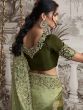 Green Traditional Silk Saree In Floral Zari Embroidery
