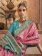 Pink Traditional Silk Saree In Zari Work