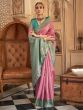 Pink Traditional Silk Saree In Zari Work