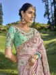 Pink Stone Embellished Wedding Saree In Silk