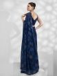 Dark Blue Stone Augmented Party Wear Saree