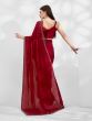 Red Stone Work Embellished Party Wear Saree