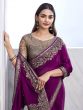 Magenta Zari Embellished Party Wear Saree In Silk