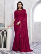 Cherry Red Bridal Shimmer Silk Saree In Sequins Work