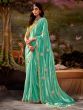 Sea Green Organza Party Wear Saree