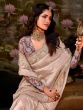 Mauve Pink Zari Enhanced Saree In Organza
