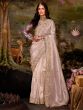 Mauve Pink Zari Enhanced Saree In Organza