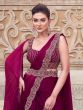 Maroon Heavy Embroidered Saree With Designer Blouse