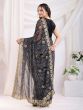 Black Sequins Work Enhanced Saree In Georgette