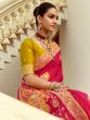 Red Bridal Traditional Saree In Zari Woven Pattern