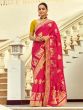 Red Bridal Traditional Saree In Zari Woven Pattern