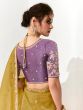 Yellow Wedding Saree In Organza With Floral Work