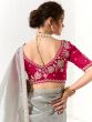 Grey Organza Saree With Sequins Embroidered Borders