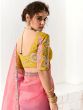 Peach And Purple Shaded Saree In Thread Embroidery