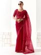 Turkey Red Heavy Embroidered Bridal Saree