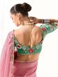 Pink Floral Embellished Bridesmaid Saree In Silk