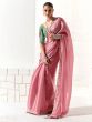 Pink Floral Embellished Bridesmaid Saree In Silk