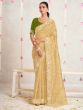 Yellow Stone Work Enhanced Party Wear Saree