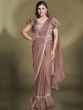 Brown Readymade Bridesmaid Saree In Silk