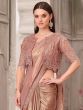Brown Bridesmaid Saree In Embroidered Border