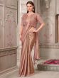 Brown Bridesmaid Saree In Embroidered Border