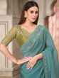Green Floral Work Wedding Saree In Georgette