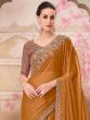 Orange Wedding Saree In Zari Embellishments