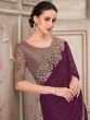 Wine Heavy Zari Embellished Wedding Saree