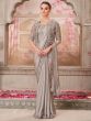 Grey Cocktail Wear Saree In Satin Silk
