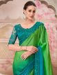 Green And Blue Ombre Shaded Saree In Chiffon
