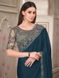 Blue Wedding Saree In Zari Work With Blouse
