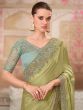 Green Embroidered Bridesmaid Saree In Silk