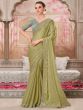 Green Embroidered Bridesmaid Saree In Silk