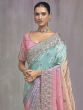 Multicolor Ombre Shaded Bridal Saree In Heavy Border