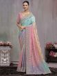 Multicolor Ombre Shaded Bridal Saree In Heavy Border