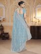 Light Blue Sequins Work Enhanced Party Saree