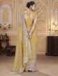 Yellow Wedding Wear Embroidered Saree