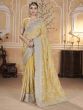 Yellow Wedding Wear Embroidered Saree
