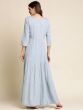 Blue Thread Embroidered Long Kurti In Crepe