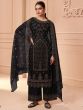 Black Embroidered Palazzo Style Salwar Kameez