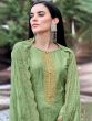 Green Chanderi Salwar Kameez With Dupatta