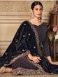 Black Velvet Salwar Kameez With Dori Embroidery