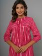 Pink Festive Cotton Kurta With Pants