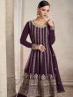 Purple Zari Embroidered Sharara Salwar Kameez