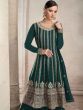 Green Sequins Embroidered Pakistani Suit In Georgette