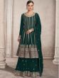 Green Sequins Embroidered Pakistani Suit In Georgette