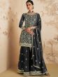 Grey Thread Embroidered Sharara Salwar Kameez