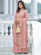 Pink Palazzo Suit With Thread Work