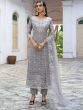 Grey Sequined Pant Style Salwar Kameez