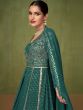 Green Embroidered Georgette Lehenga Choli With Dupatta